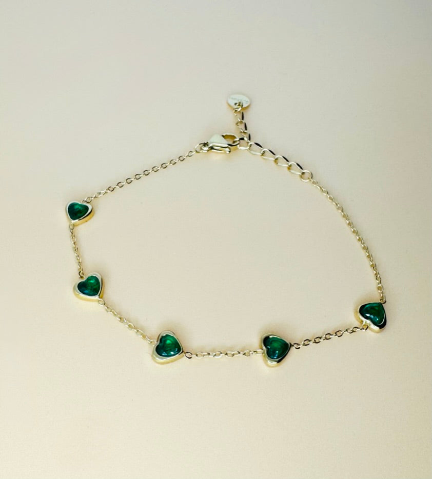 Cuore Verde Bracelet - Stainless Steel 18K